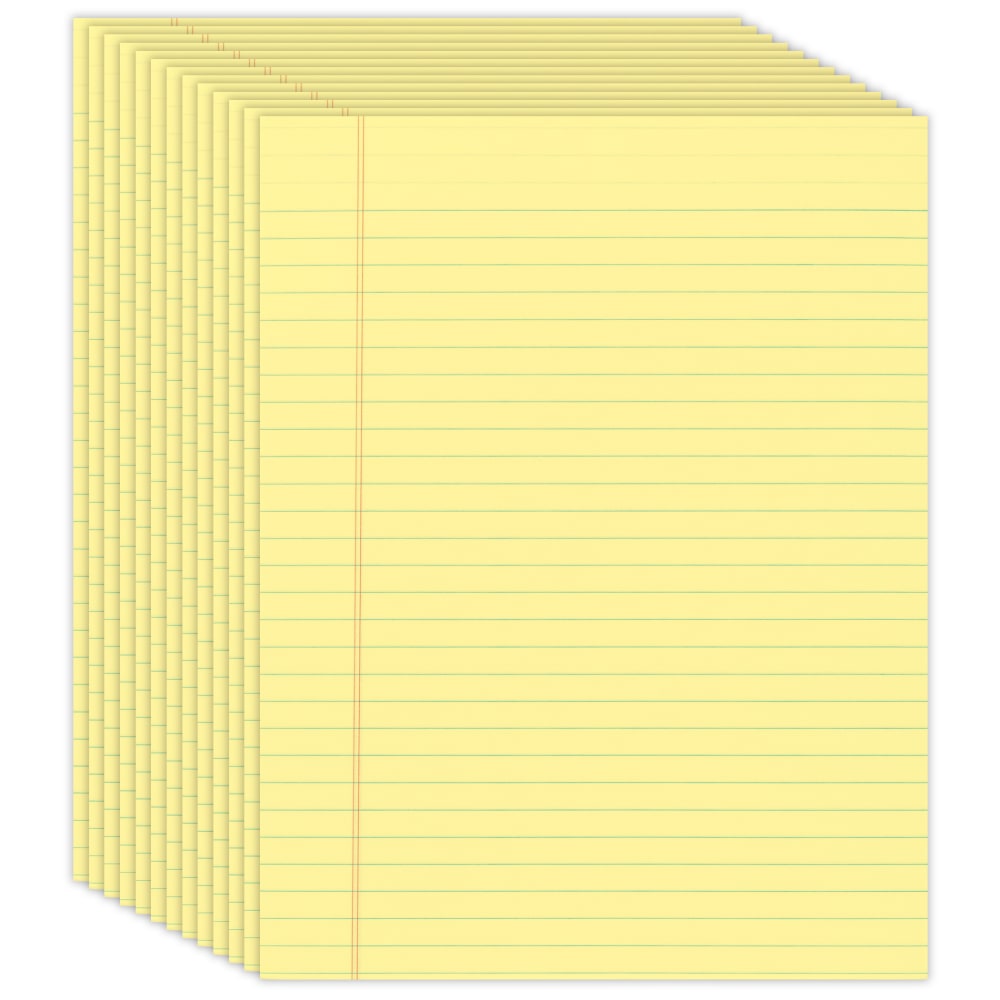 Legal Pads, 8.5"x11", Canary, 12 Pack