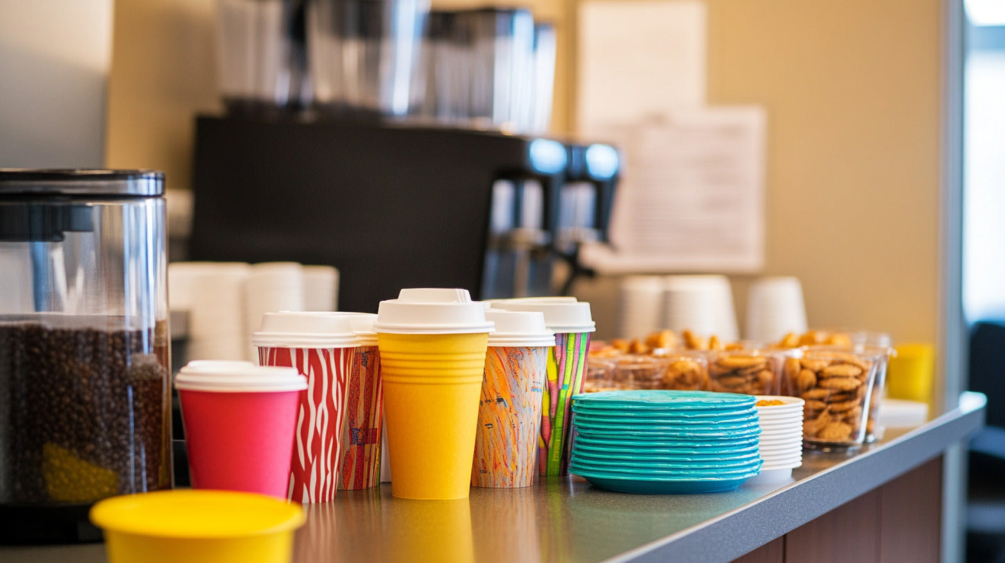 Well-stocked breakroom table