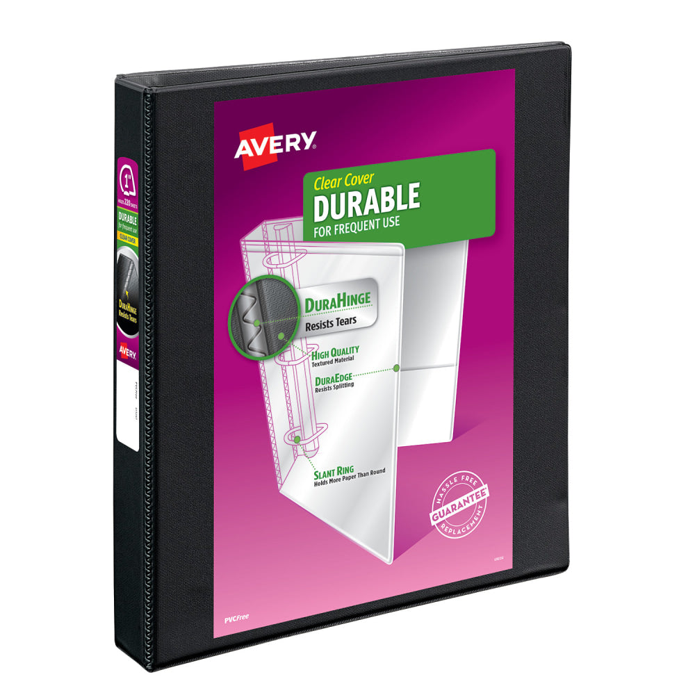 Avery 3-Ring Binder, 1" Slant Rings, Black