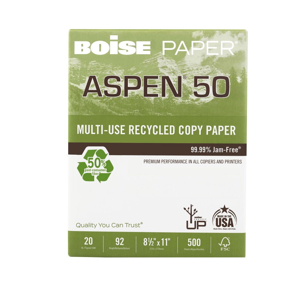 Boise ASPEN 50 Printer Paper, 8.5"x11", 500 Sheets