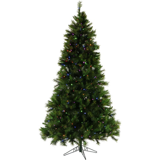 Fraser Hill Farm 6.5ft Canyon Pine Tree with Multicolor Lights