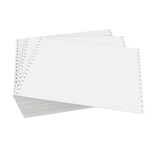 Domtar Continuous Form Paper, 12"x8.5", White, 4000 Forms