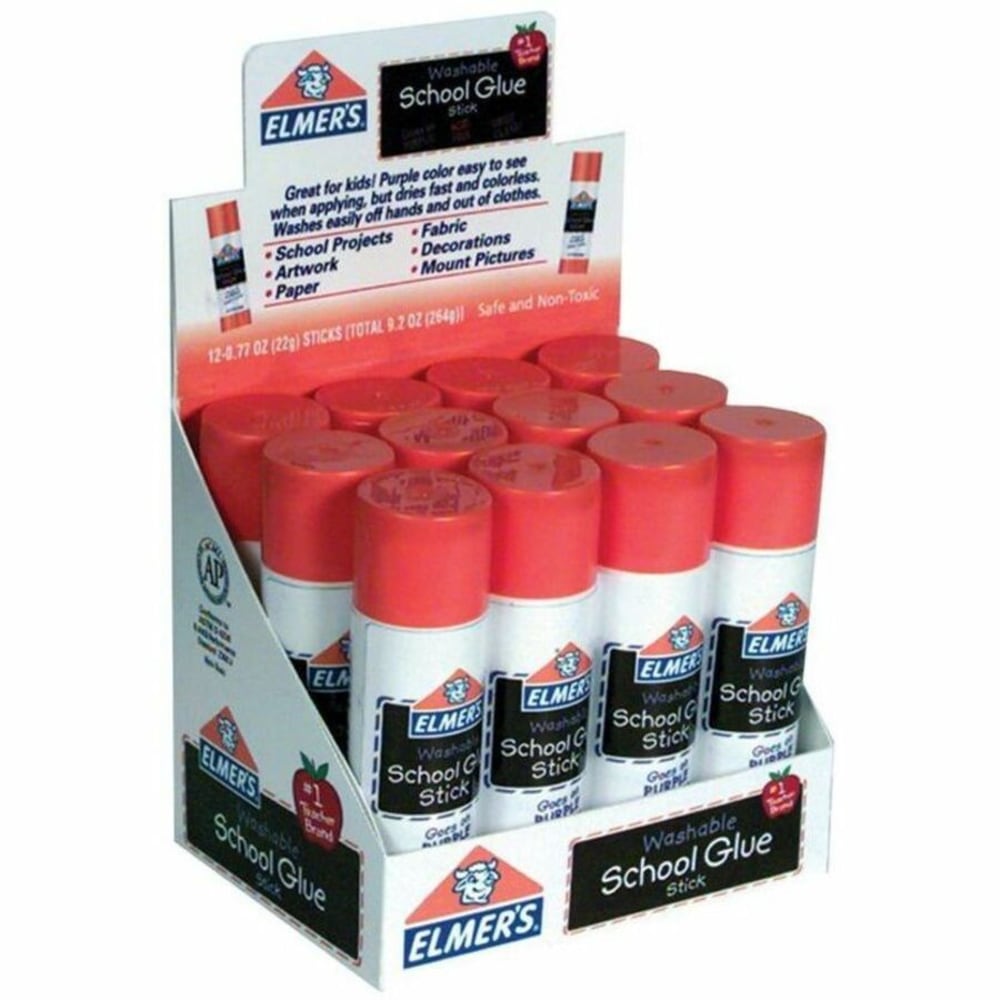 Elmers Disappearing Purple Glue Sticks, 12 Pack