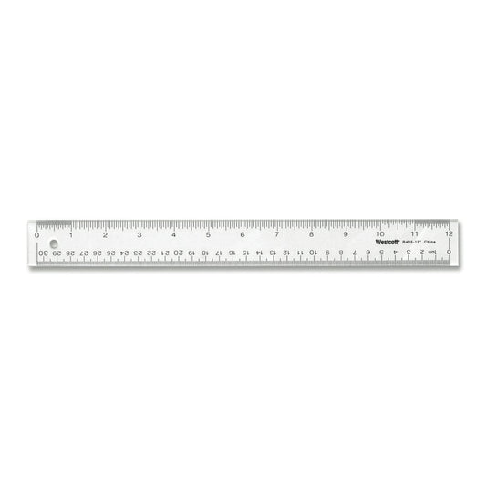 Westcott See-Through Ruler, 12"