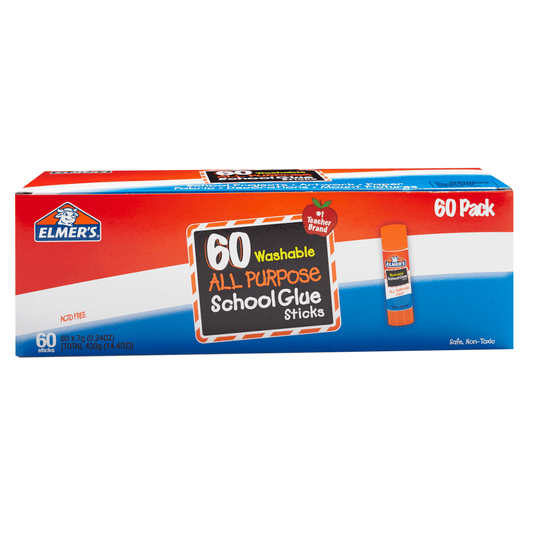 Elmers Glue Stick Classroom Pack, 60 Pack