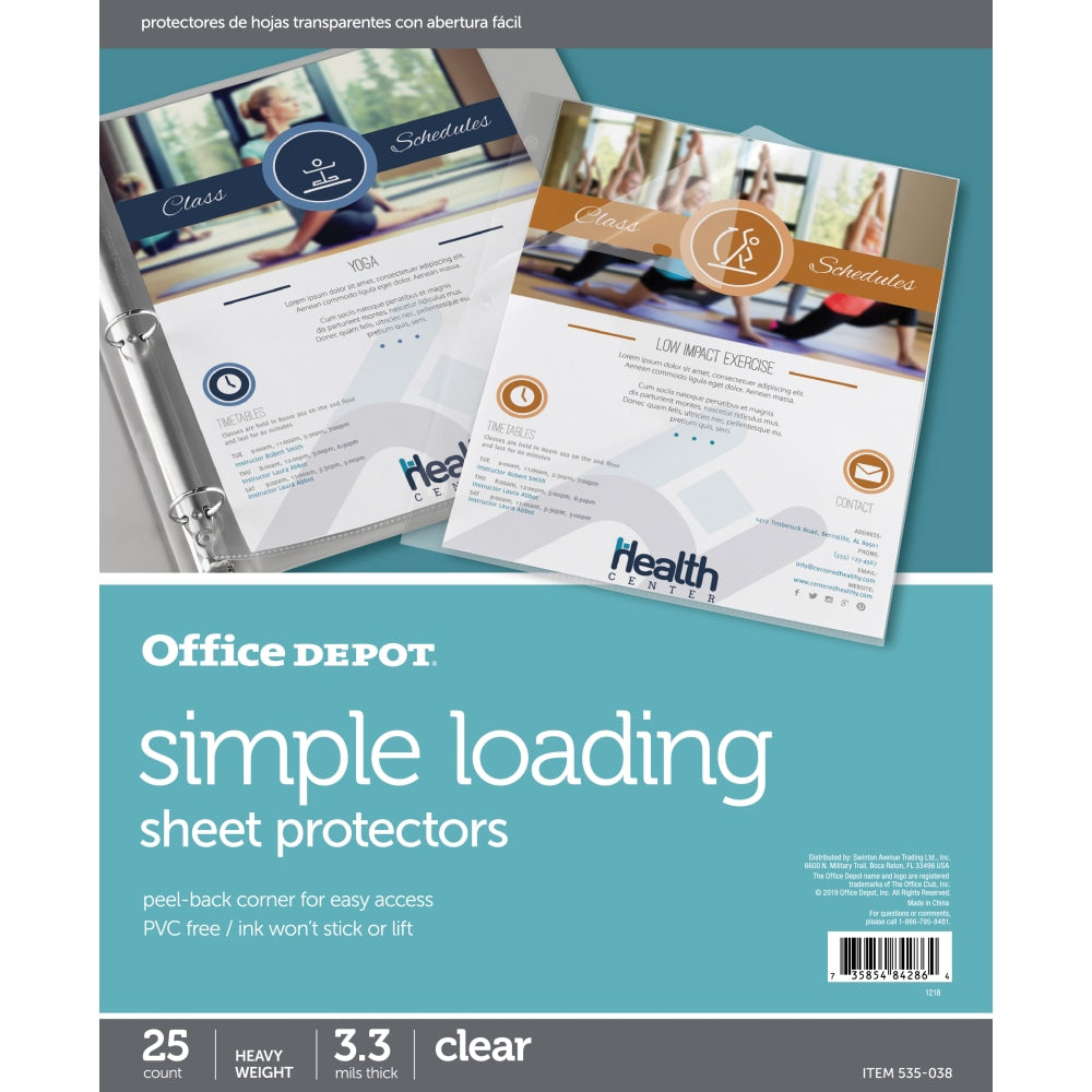 Sheet Protectors, 8.5"x11", Clear, 25 Pack