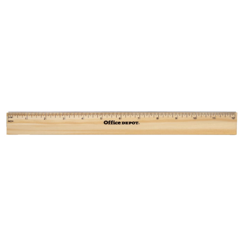 Wood Metal-Edge Ruler, 12"