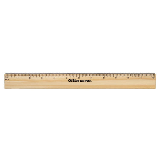 Wood Metal-Edge Ruler, 12"